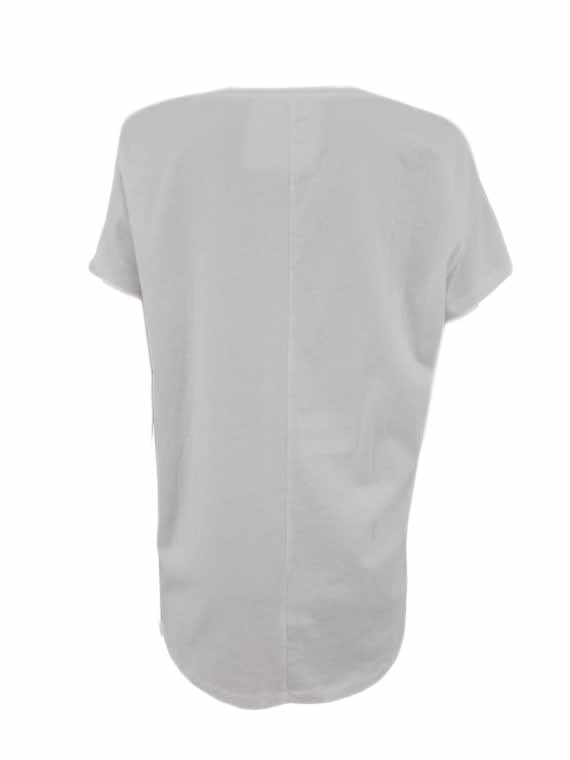 T-shirt Blondie 8PM tg42 (S).Maglia t-shirt donna 8PM,scollo rotondo, manica corta, stampa sul davanti, vestibilità comfort, colore bianco.100% cotone.